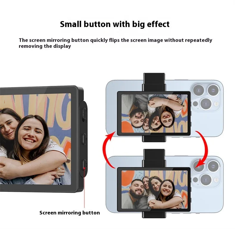 Mobile Phone Selfie Mirror Display Canggih Screen Magnetic Suction Phone Clip