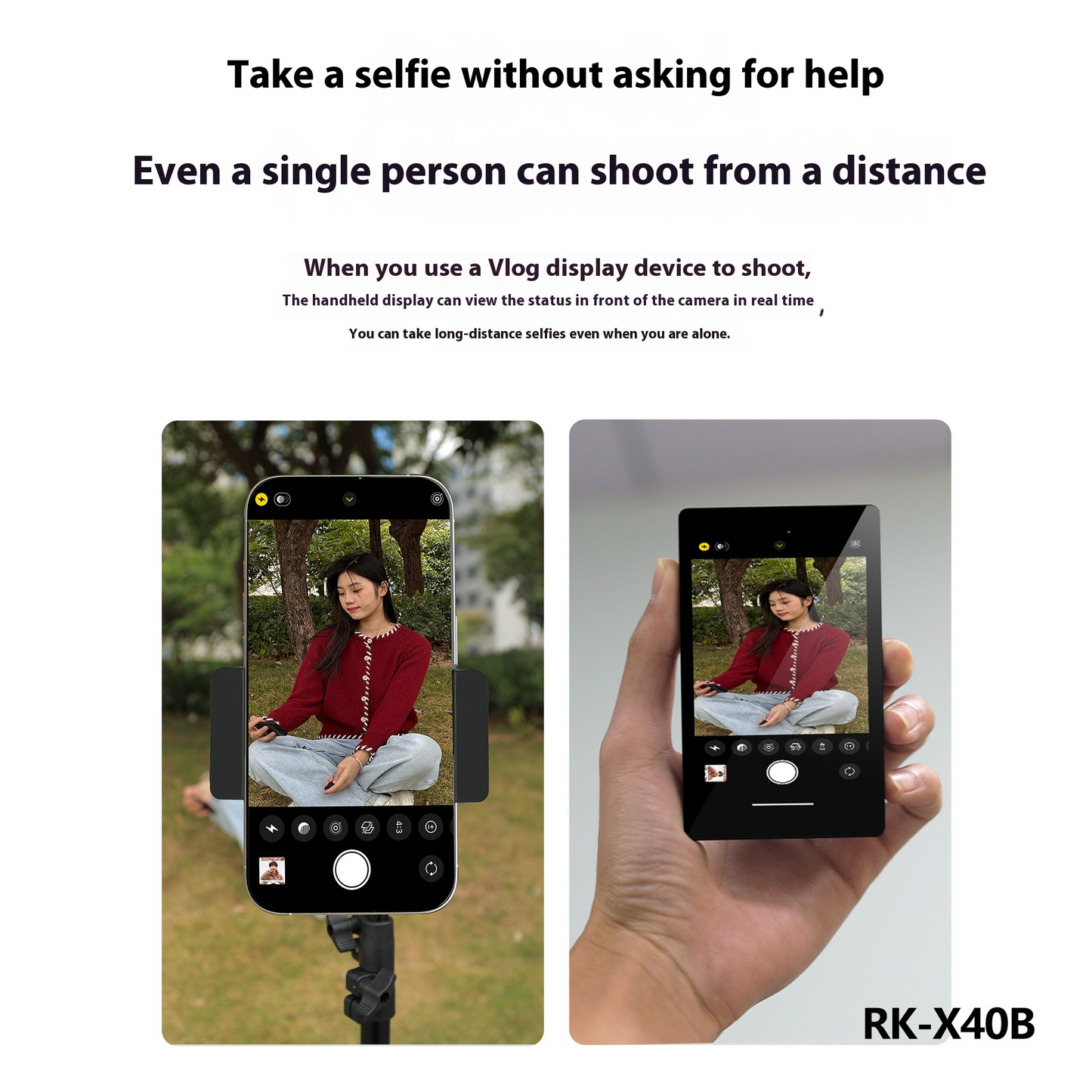 Wireless Selfie Device Cocok Untuk Selfie/Vlog Dengan Kamera Belakang