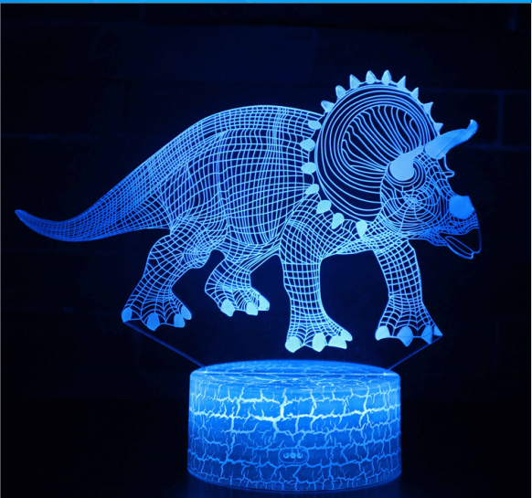 3D Colorful Dinosaur LED Touch Remote Night Light